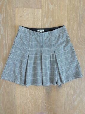 Max Studio Plaid Skirt Pleated Mini Brown Black Size Small Preppy Uniform